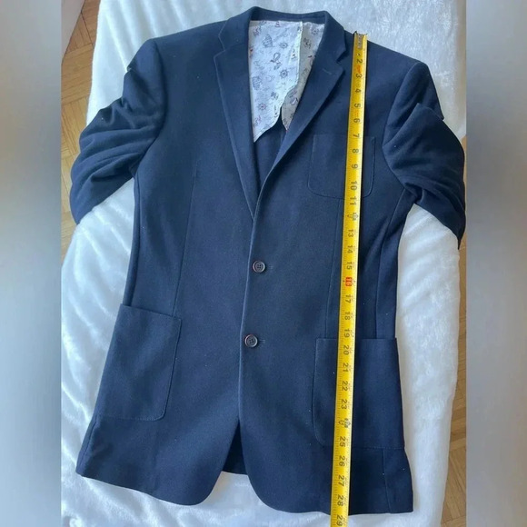 PERRY ELLIS PORTFOLIO SLIM FIT NAVY BLUE WOOLBLEND KIDS BLAZER XL - Picture 13 of 16